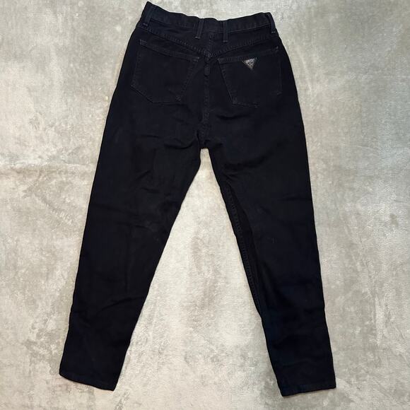 Vtg 80s Guess Georges Marciano Jeans Sz 28 *25x26 Black Denim Tapered Ankle Zip - Picture 3 of 15